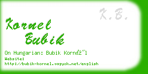 kornel bubik business card